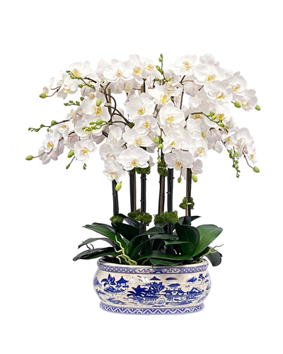 Winward Orchid Faux Floral Arrangement In Oval Planter