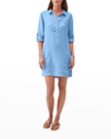 Michael Stars Eleanor Popover Collared Short Shirtdress In Oxygen