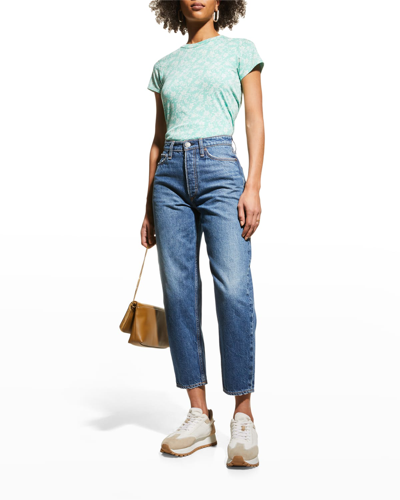 Rag & Bone Alissa High-rise Straight Cropped Denim Jeans In Mid Denim
