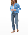 Michael Stars Linen Jean Jacket In Cobalt