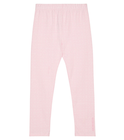 Givenchy Pink Kids Leggings With Logo And 4g All-over Motif