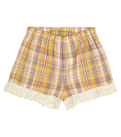 The New Society Kids' Andrea Cotton-blend Shorts In Multicolor Check