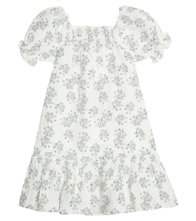 The New Society Kids' Atenea Floral Linen Dress In Roses Print