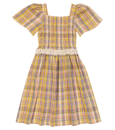The New Society Kids' Andrea Checked Seersucker Dress In Multicolor Check