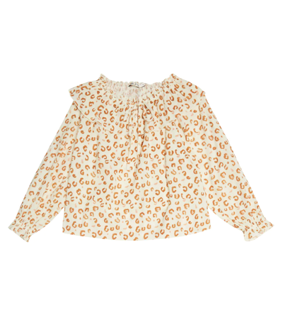 The New Society Kids' Olivia Leopard-print Cotton Blouse In Leo Print