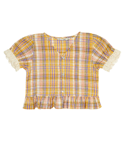 The New Society Kids' Andrea Checked Cotton-blend Top In Multicolor Check