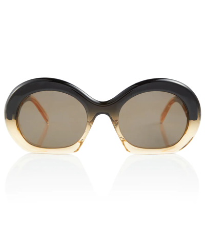 Loewe G832270x06 Half Moon-framed Acetate Sunglasses In Gradient Black/beige