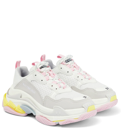 Balenciaga Triple S Clear Sole Chunky Sneakers In Pink