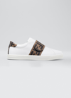 Fendi Ff Touch-strap Sneakers In F0c1a White