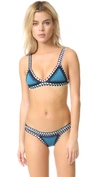 Kiini Flor Crochet-trimmed Triangle Bikini In Blue/multi