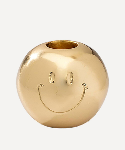 Anna + Nina Smiley Brass Candle Holder