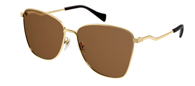 Gucci Gg0970s 002 Butterfly Sunglasses In Brown