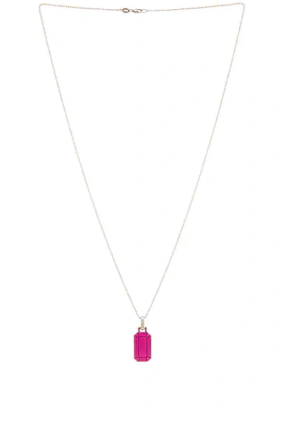 Eéra Tokyo 18-karat White Gold, Silver And Diamond Necklace In Pink