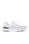 Apl Athletic Propulsion Labs Techloom Wave Hybrid Running Shoe In White & Black