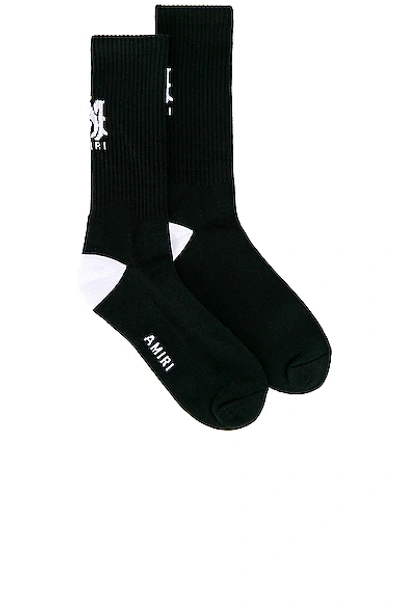 Amiri Black & White M.a. Logo Socks