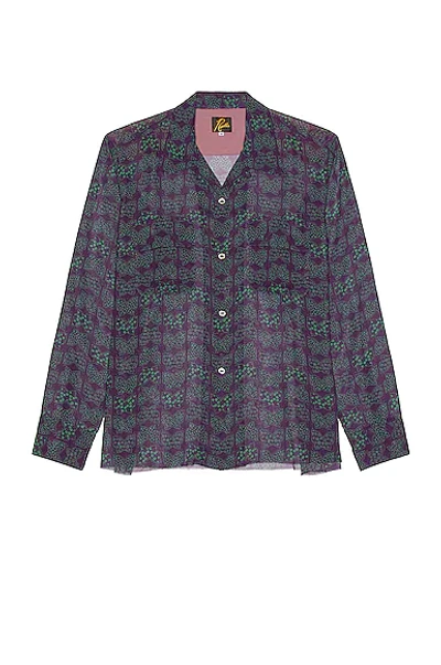 Needles Purple Logo-pattern Shirt In Papillion