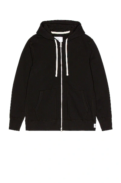 Reigning Champ Cotton Zip-up Hoodie In 001 Black