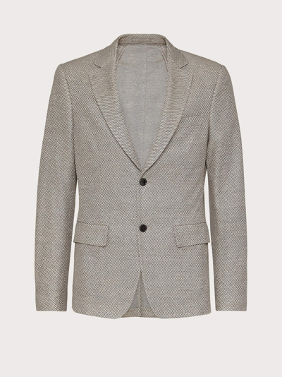 Ferragamo Single Breasted Blazer In Beige