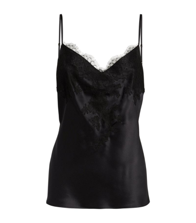Marjolaine Silk Lace-trim Baccarat Camisole In Black