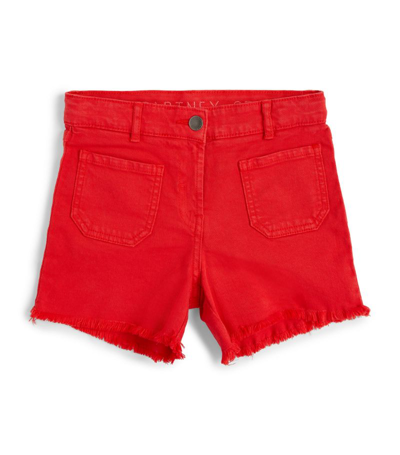 Stella Mccartney Kids Red Stretch-denim Shorts