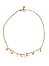 Alexander Mcqueen Skull Faux Pearl-embellished Necklace In Metallic