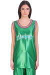 KHRISJOY TANK TOP IN GREEN POLYESTER