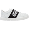 Moschino Logo-strap Low-top Sneakers In Bianco