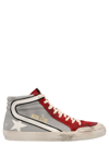Golden Goose Gray & Red Slide High-top Sneakers In Multicolor