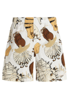 Msgm Jogging Bermuda Shorts With Shell Print In Multicolor