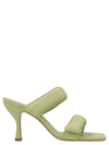 Gia Borghini X Pernille Teisbaek Perni 03 80 Green Leather Mules In Green