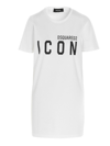 Dsquared2 Icon Renny Cotton Jersey Mini Dress In White