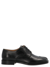 Maison Margiela 20mm Tabi Leather Lace-up Shoes In Black