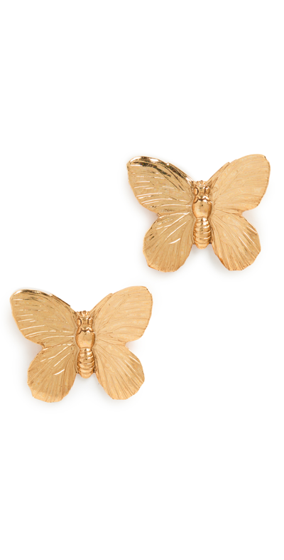 Jennifer Behr Pippa 24k Gold-plated Butterfly Stud Earrings