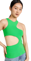 Stella Mccartney Compact Knit Top In Green Fluo