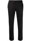 Patrizia Pepe Slim-fit Cropped Trousers In Nero