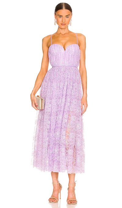Sau Lee Selena Lace Dress In Lavender