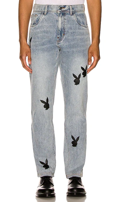 Pleasures X Playboy Bunny Applique Denim | ModeSens