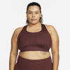 Nike Women's Swoosh Medium-support 1-piece Pad Sports Bra (plus Size) In Brown