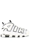Nike Air More Uptempo Perforated Leather High-top Sneakers In Summit White & Black