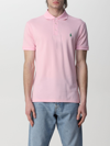Polo Ralph Lauren Cotton Polo Shirt With Logo In Baby Pink