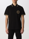 Versace Jeans Couture Cotton Polo Shirt With Logo In Black