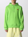 Kenzo Cotton Jumper With Tiger Patch In Green