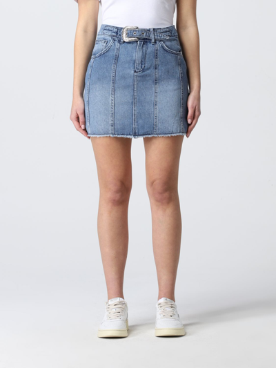 Liu •jo Mini Skirt In Cotton Denim