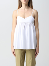 Aspesi Spaghetti-strap Peplum Top In White