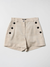 Balmain Viscose And Silk Shorts In Beige