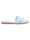 Steven New York Women's Hunnie Croc-embossed Slides In Light Blue