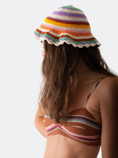 Miguelina Knit Bucket Hat In Orange