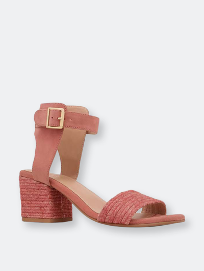 Rag & Co Rayna Blush Braided Jute Strap And Suede Sandal In Pink