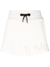 PHILIPP PLEIN ICONIC LOGO-PRINT DRAWSTRING SHORTS