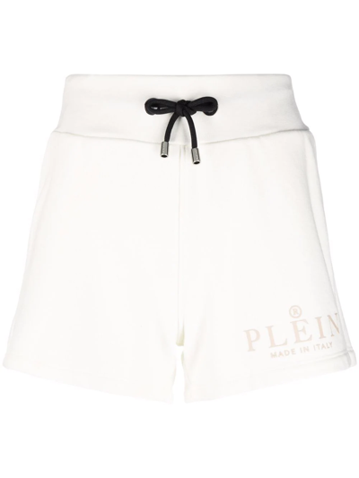 Philipp Plein Iconic Logo-print Drawstring Shorts In Nude